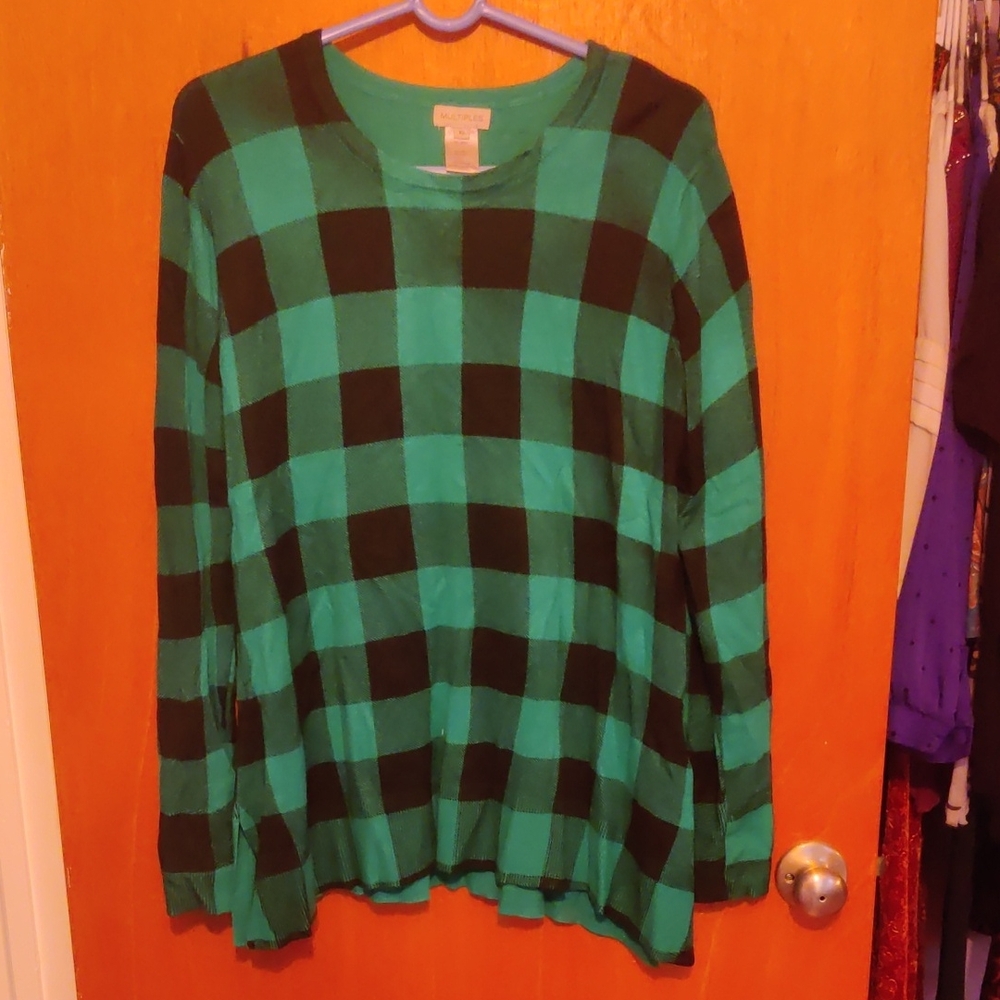 Multiples Vibrant Green Knit Top
